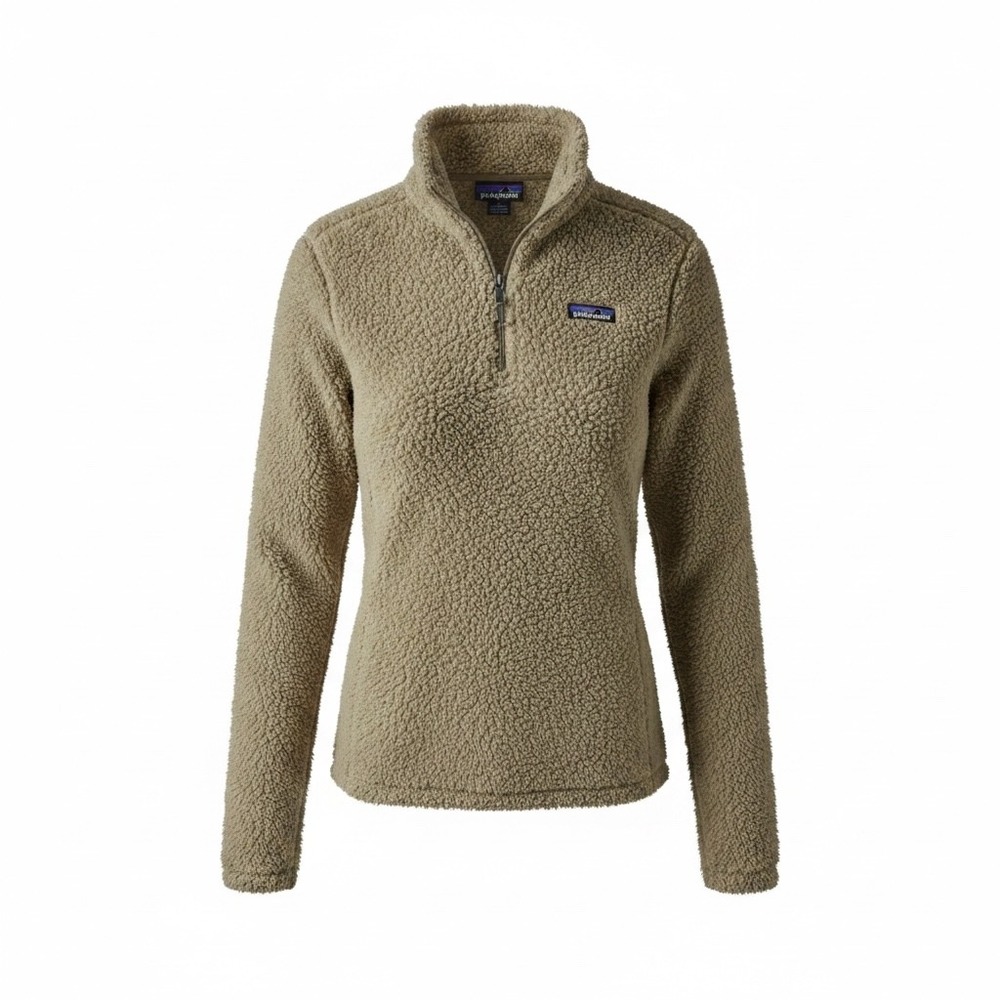 Patagonia Los Gatos 1/4 Zip Fleece Pullover Khaki Tan‎ Women Small